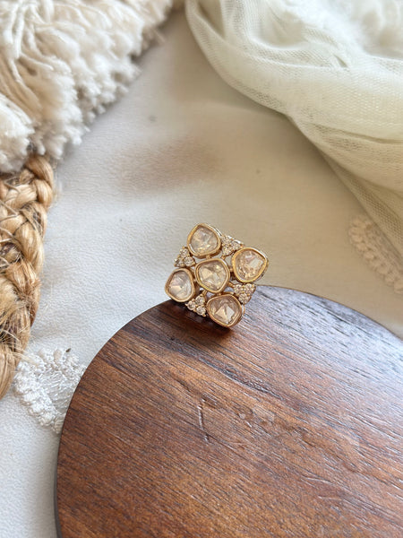 Polki Diamond finger ring (size adjustable)