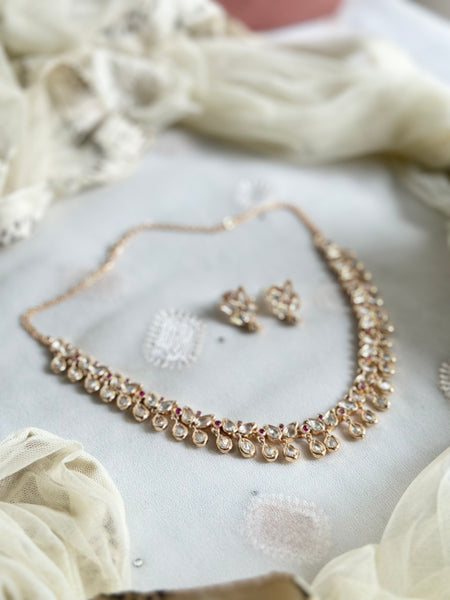 Polki pretty tulip drops neckset