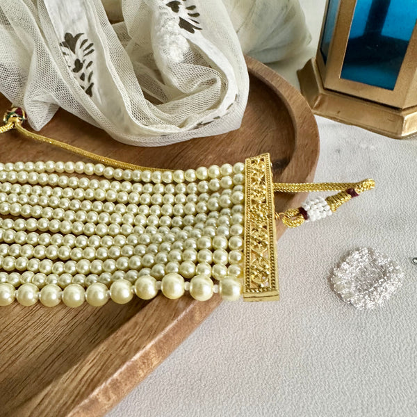 Multi layer Pearl choker set