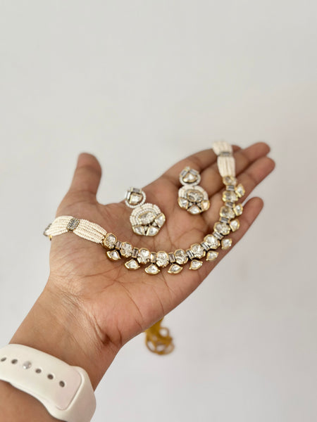 Polki & AD studded starry choker set