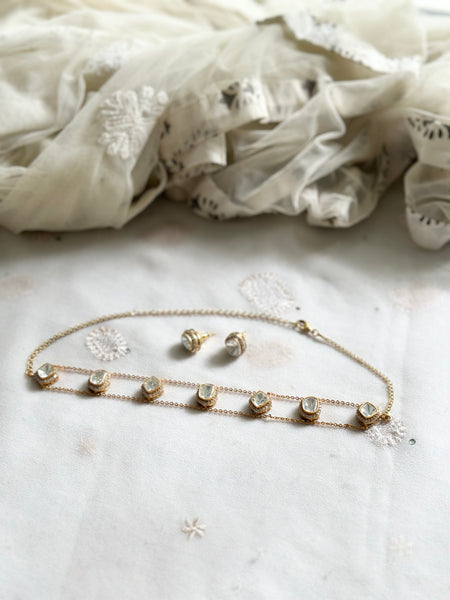 Polki kundan delicate choker set