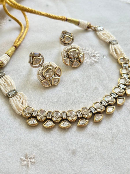 Polki & AD studded starry choker set