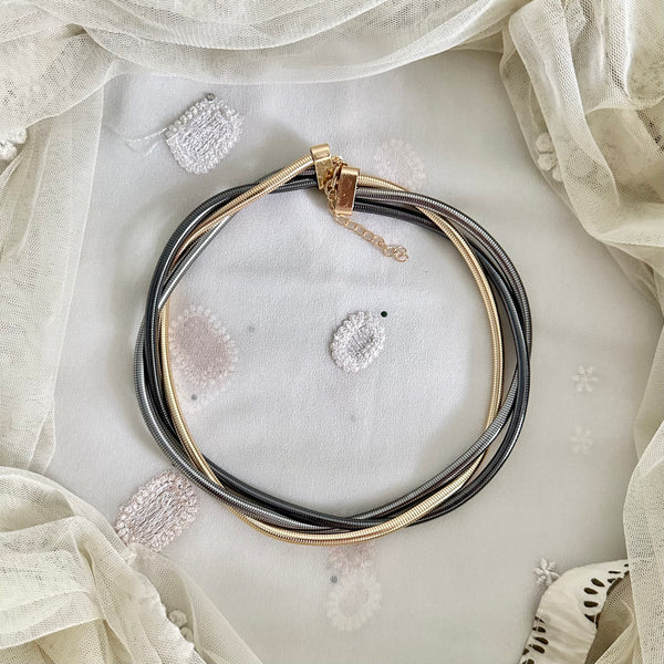 3 tone twisted necklace