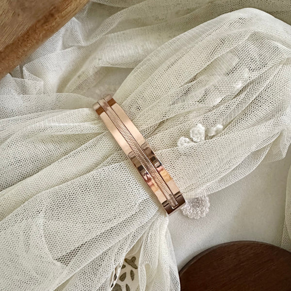 Rose gold Chain-Smooth border openable bracelet