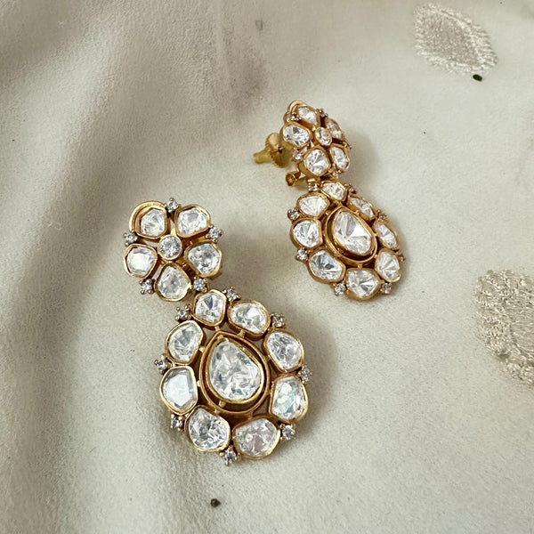 Polki Kundan floral danglers