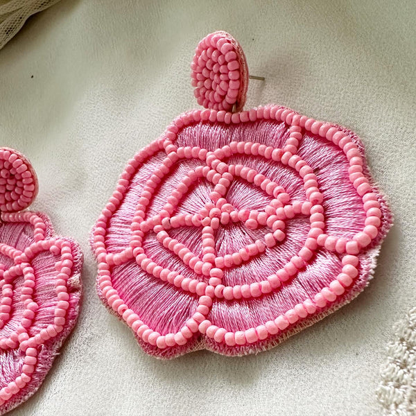 Rose Fabric earrings - Baby Pink - Adorna