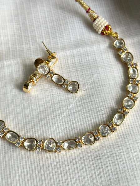 Polki single line gold neckset