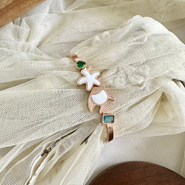 Rose gold Sea-shore openable bracelet