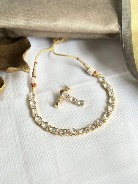 Polki single line gold neckset