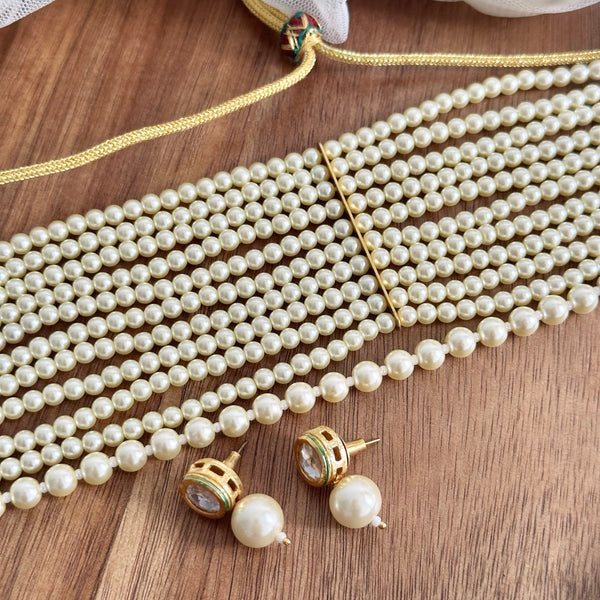 Multi layer Pearl choker set