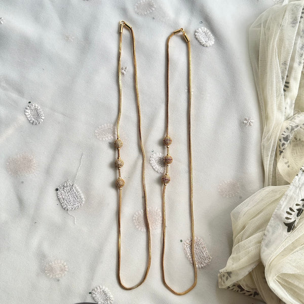 3 CZ Spheres mogappu chain