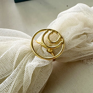 Gold Sophi circles finger ring (size adjustable)