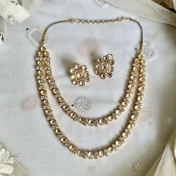 Polki gold dollops dual layer set