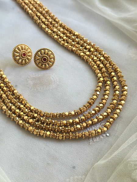 Matte 3 layer dimesional beads mala set