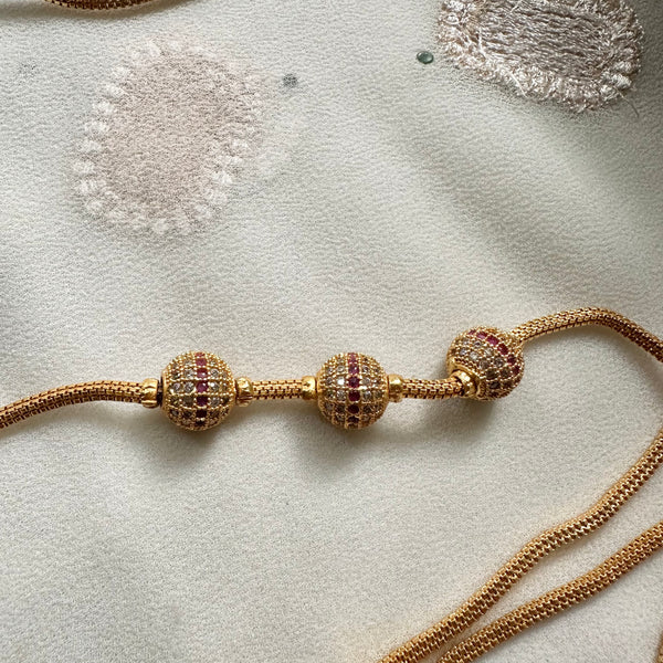 3 CZ Spheres mogappu chain