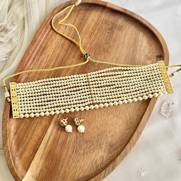 Multi layer Pearl choker set