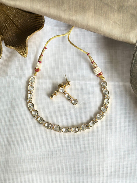 Polki single line gold neckset