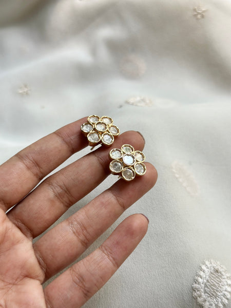 Polki Round flower small stud