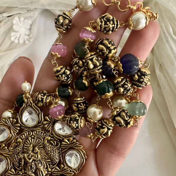 Pumpkin beaded dailty Antique mala