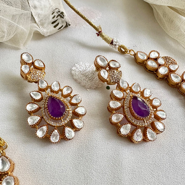Antique purple tear drops short set