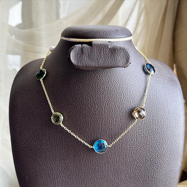Circles Cut stone Multi-colour necklace