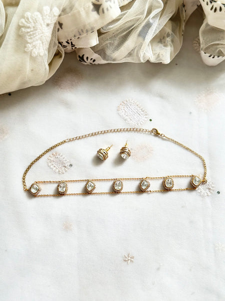 Polki kundan delicate choker set