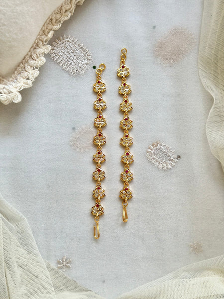 Micro gold AD ear chains/maatals