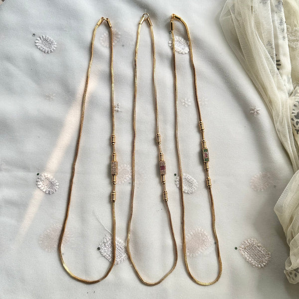 Rectangle CZ mogappu chain