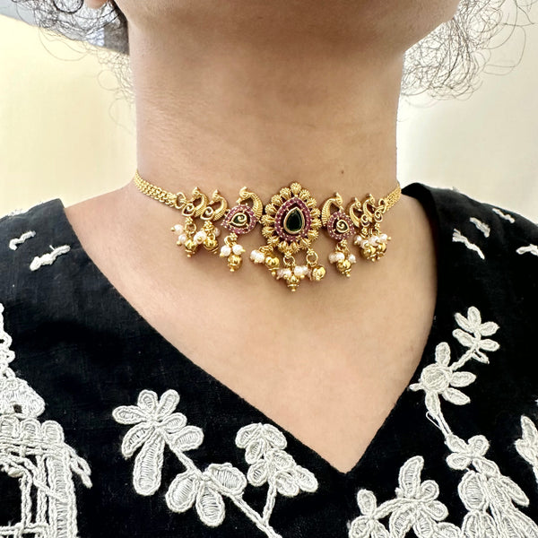 Matte Tear drop CZ choker set