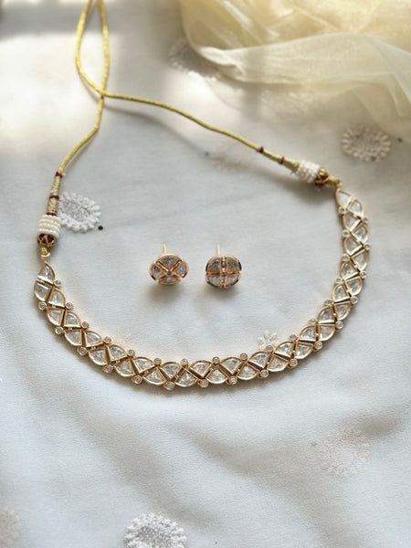 Polki Triangle Weave pattern short set