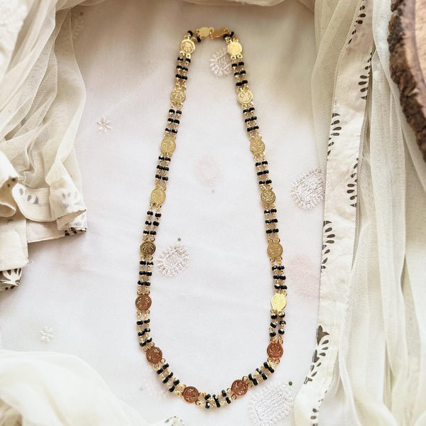 Lakshmi Kaasu Black bead 2-line mala