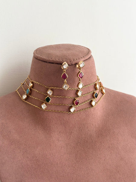 Polki Naavratna choker set