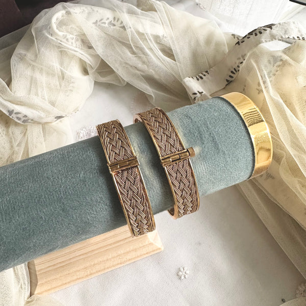Amtique braided dark mesh bangles - set of 2