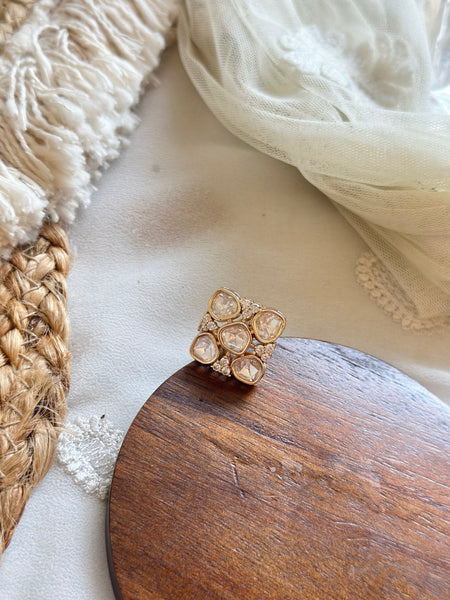 Polki Diamond finger ring (size adjustable)