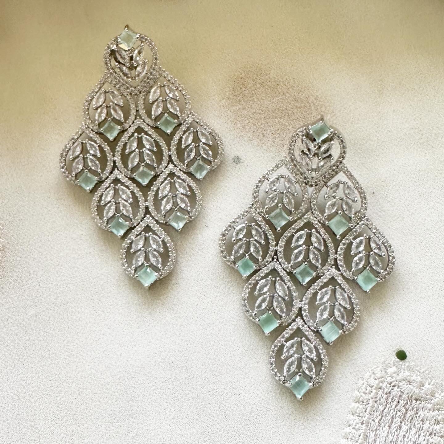 Silver CZ Beauty Cascade earrings