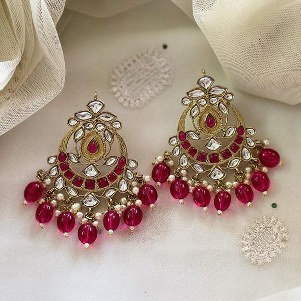 Polki Petal Chandbali earrings