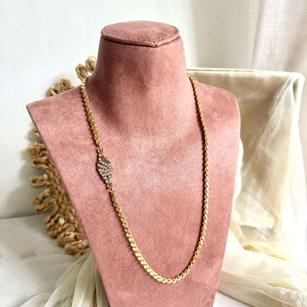 Single line Hexa Stone mogappu chain