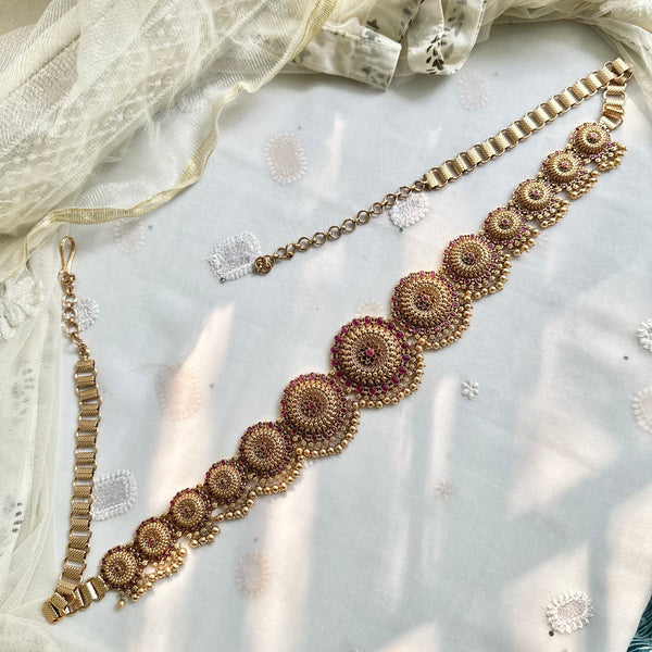 Matte Chakras string hipchain - Full Ruby