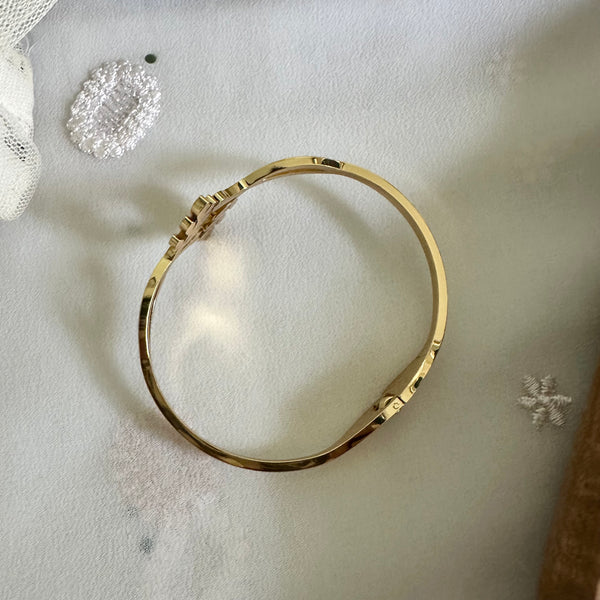 Gold leaf twigs bracelet