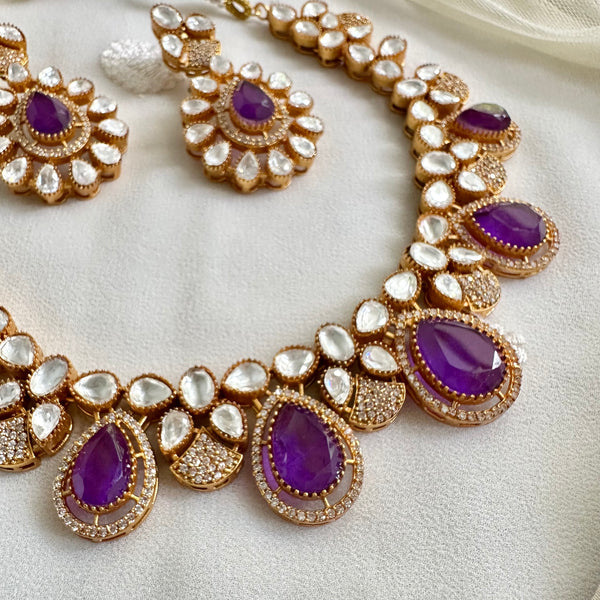 Antique purple tear drops short set