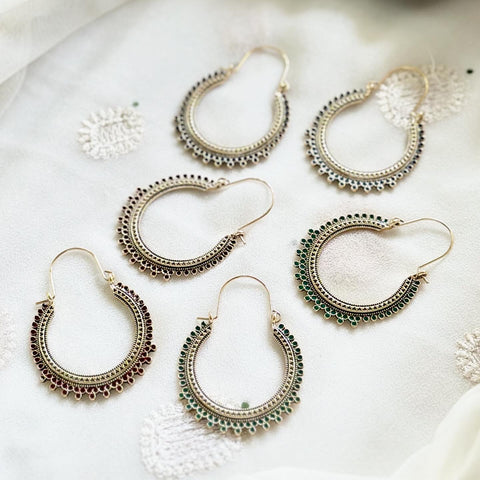 Chaand dots hoop style earrings