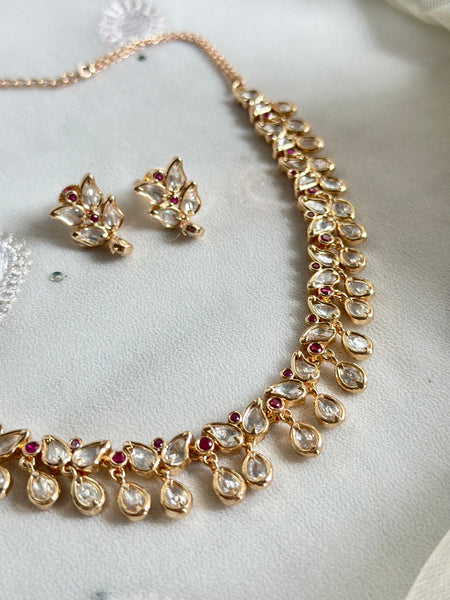 Polki pretty tulip drops neckset