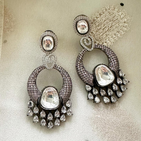 Polki CZ Chaand party earrings