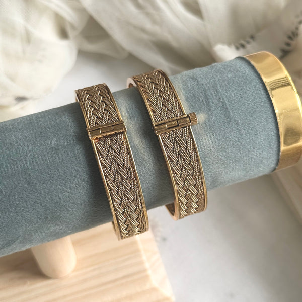 Amtique braided dark mesh bangles - set of 2