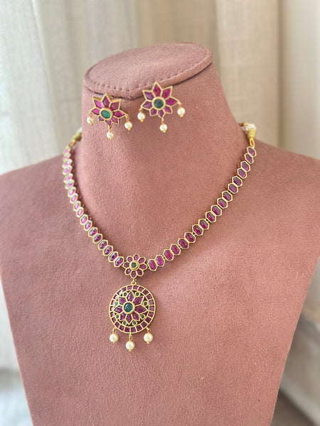 Matte kemp attigai set - Ruby-Green