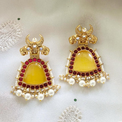 Polki Haathi Kemp Pret earrings