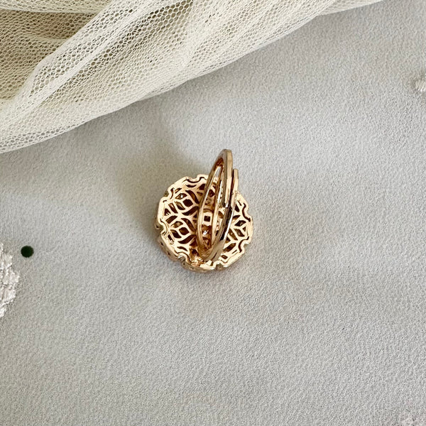 Polki flower ring (size adjustable)