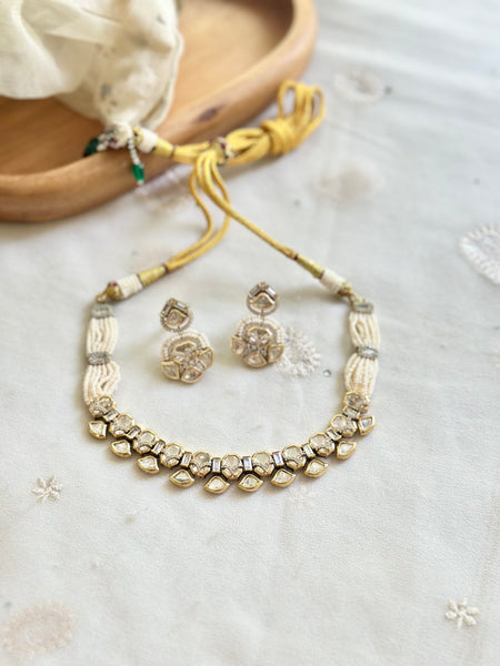 Polki & AD studded starry choker set