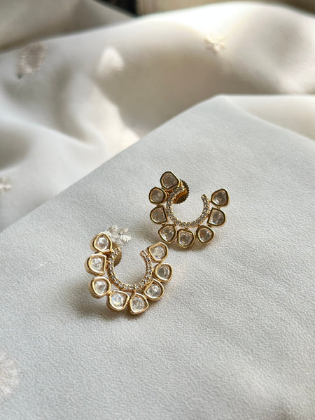 Polki C ear studs