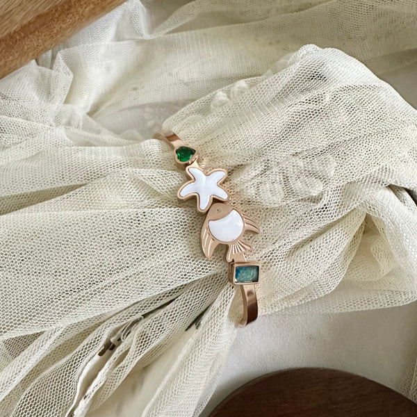 Rose gold Sea-shore openable bracelet